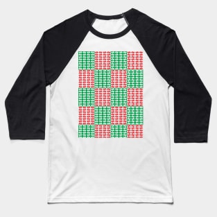 Geometric Xmas Pattern Baseball T-Shirt